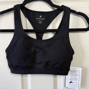 Athleta Triple Dare Bra Black Sports Bra XXS - NWT